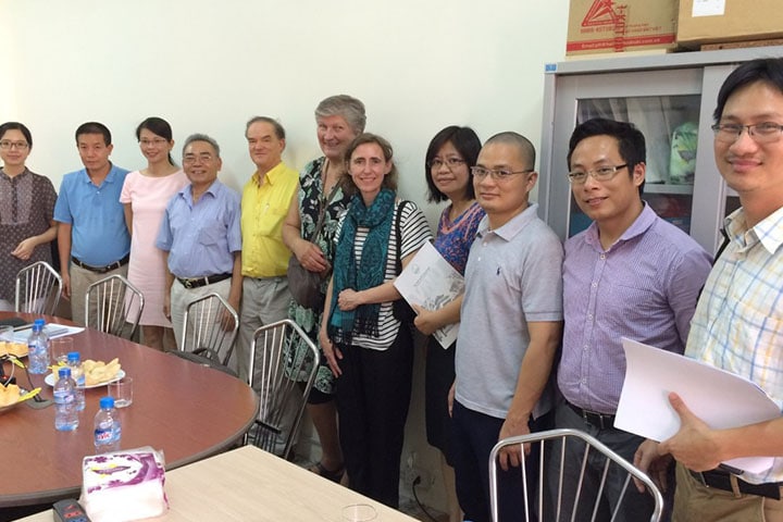 DFC project administrators meet the project team at Hanoi University of Science on 3 July 2015. Photo by project.